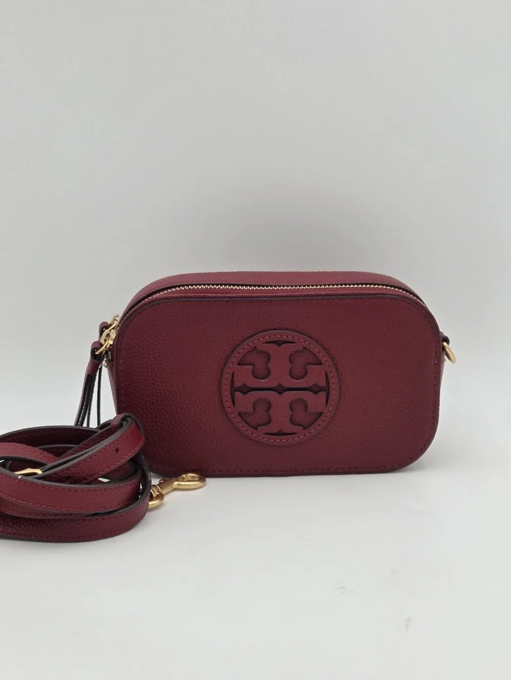 Tory Burch Mini Miller Crossbody In Burgundy